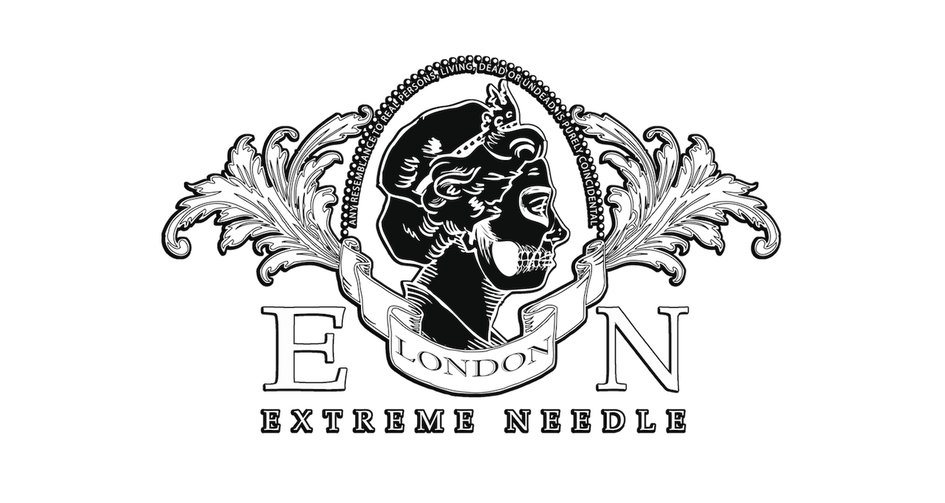 extreme needle tattoo logo head