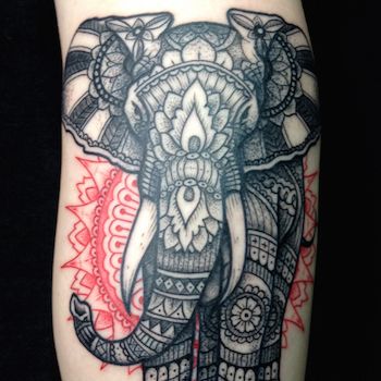 Elephant Dotted Tattoo