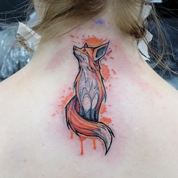 Fox Neck Tattoo