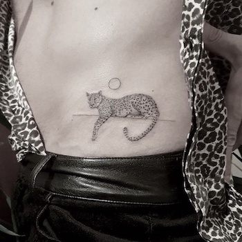 Fine Line Cheetah Tattoo