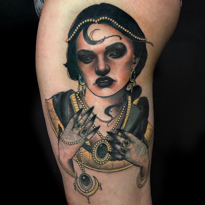 Neo Traditional Woman Tattoo