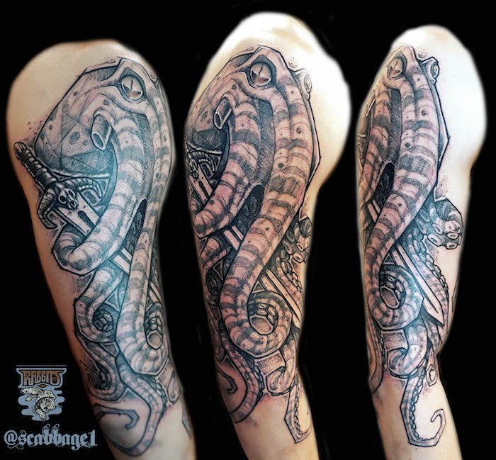 octopus and sword tattoo