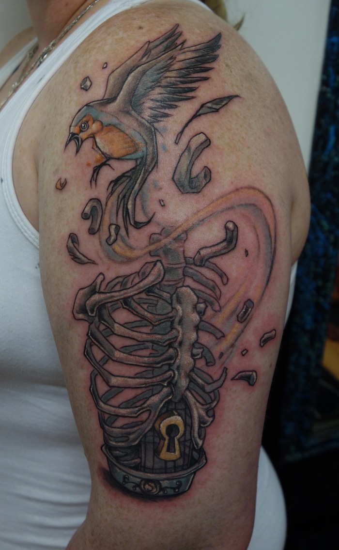 rib cage freedom tattoo