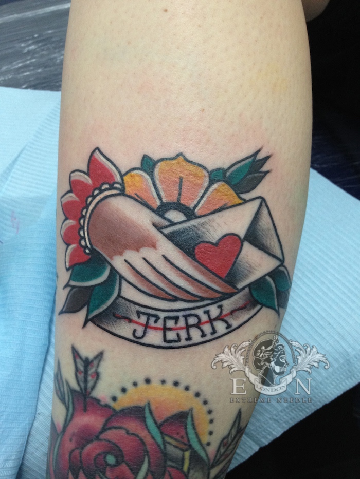 Jerk traditional tattoo
