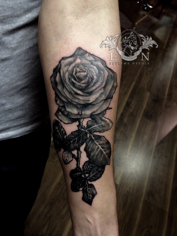 Rose forearm tattoo