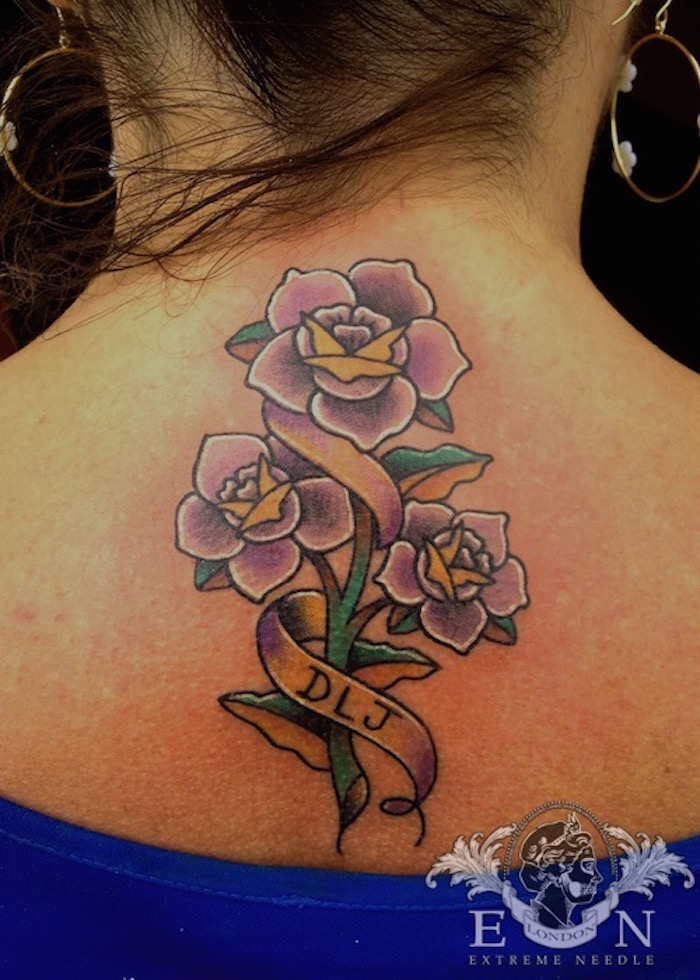 Traditional flowers tattoo